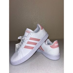 Adidas Grand Court Women’s Sneaker White Wonder Mauve Pink Size 10 – New w/ Tags